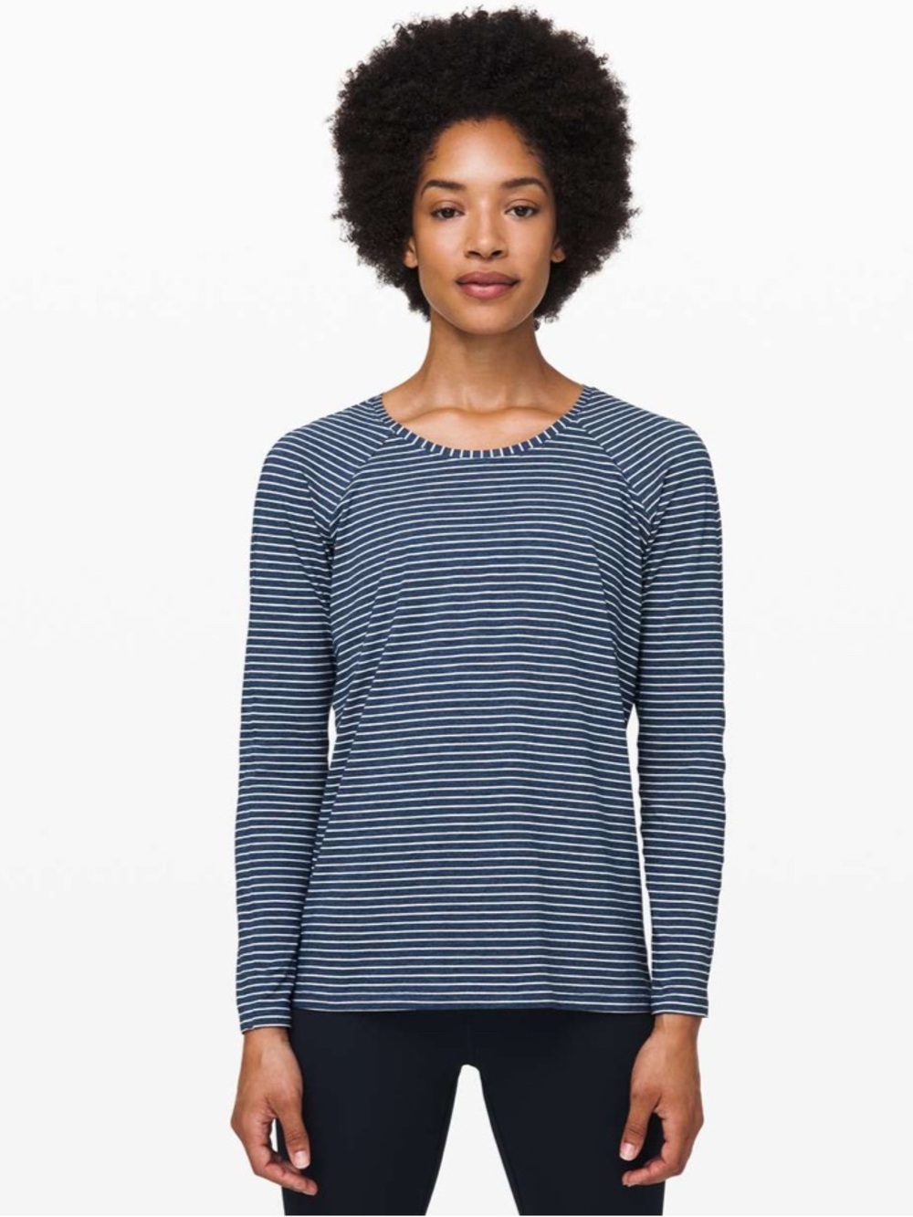 Lululemon Emerald Long Sleeve In Blue and White Sz 8